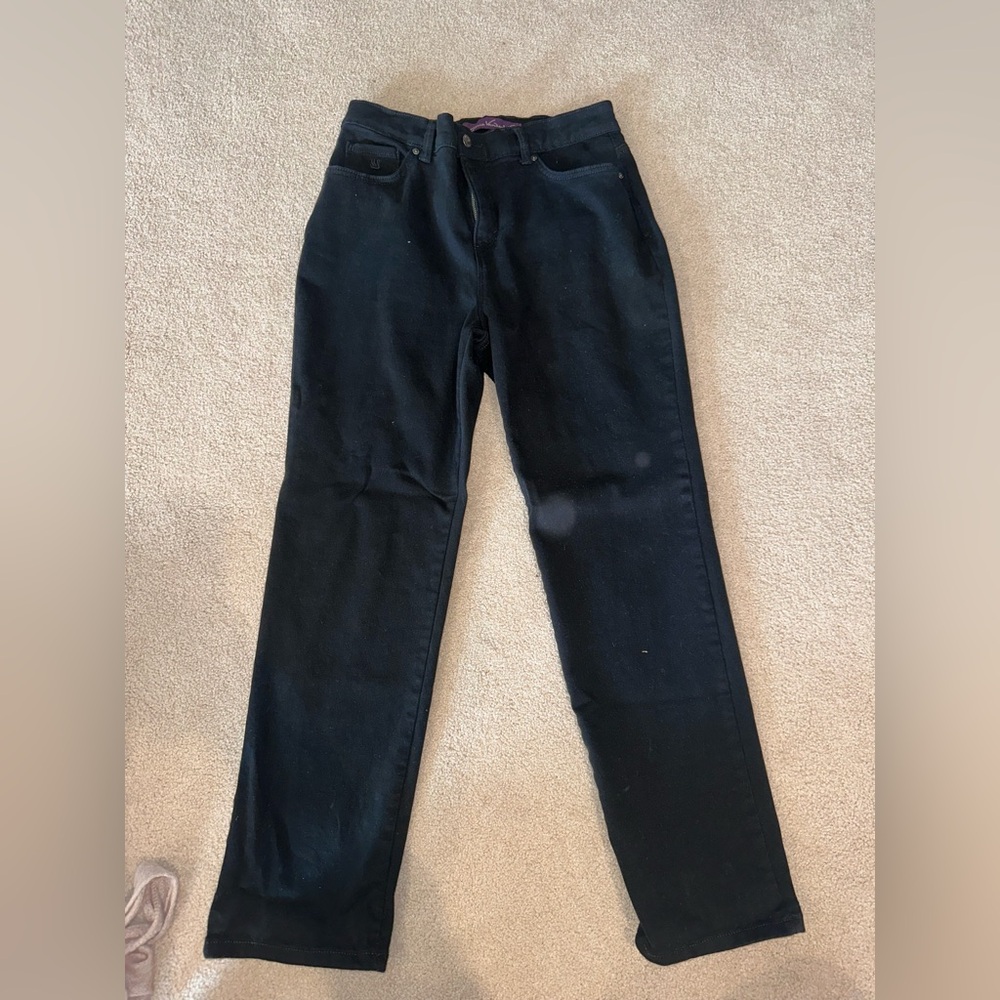 Gloria Vanderbilt Black Straight-Leg Jeans